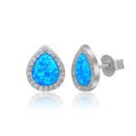 ΣΚΟΥΛΑΡΙΚΙΑ 925 Rhodium blue opal white zircon