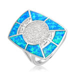 ΔΑΧΤΥΛΙΔΙ 925 Rhodium blue opal