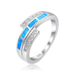 ΔΑΧΤΥΛΙΔΙ 925 Rhodium blue opal white zircon