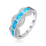 ΔΑΧΤΥΛΙΔΙ 925 Rhodium blue opal white zircon