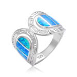 ΔΑΧΤΥΛΙΔΙ 925 Rhodium blue opal