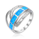 ΔΑΧΤΥΛΙΔΙ 925 Rhodium blue opal