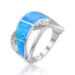 ΔΑΧΤΥΛΙΔΙ 925 Rhodium blue opal