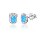ΣΚΟΥΛΑΡΙΚΙΑ 925 Rhodium blue opal white zircon