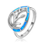 ΔΑΧΤΥΛΙΔΙ 925 Rhodium blue opal white zircon