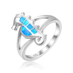 ΔΑΧΤΥΛΙΔΙ 925 Rhodium blue opal