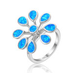 ΔΑΧΤΥΛΙΔΙ 925 Rhodium blue opal