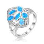 ΔΑΧΤΥΛΙΔΙ 925 Rhodium blue opal