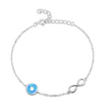 ΒΡΑΧΙΟΛΙΑ  925 Rhodium blue opal