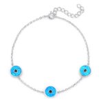 ΒΡΑΧΙΟΛΙΑ  925 Rhodium blue opal