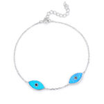 ΒΡΑΧΙΟΛΙΑ  925 Rhodium blue opal