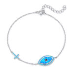 ΒΡΑΧΙΟΛΙΑ  925 Rhodium blue opal