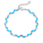 ΒΡΑΧΙΟΛΙΑ  925 Rhodium blue opal