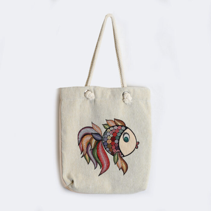 Τσάντα Ώμου Υφαντή Ψάρι - Image 2