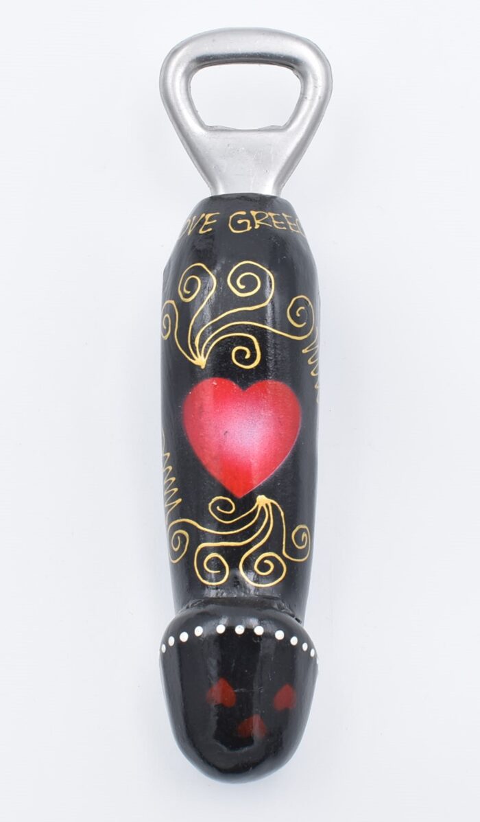 Ξύλινος Φαλλός Ανοιχτήρι με Καρδιά & Λουλούδι - Image 2