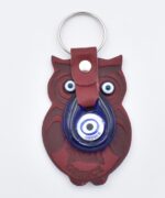 Μπρελόκ  Δερμάτινο Κουκουβάγια  με Μάτι & Ακρόπολη – Greece - Image 2