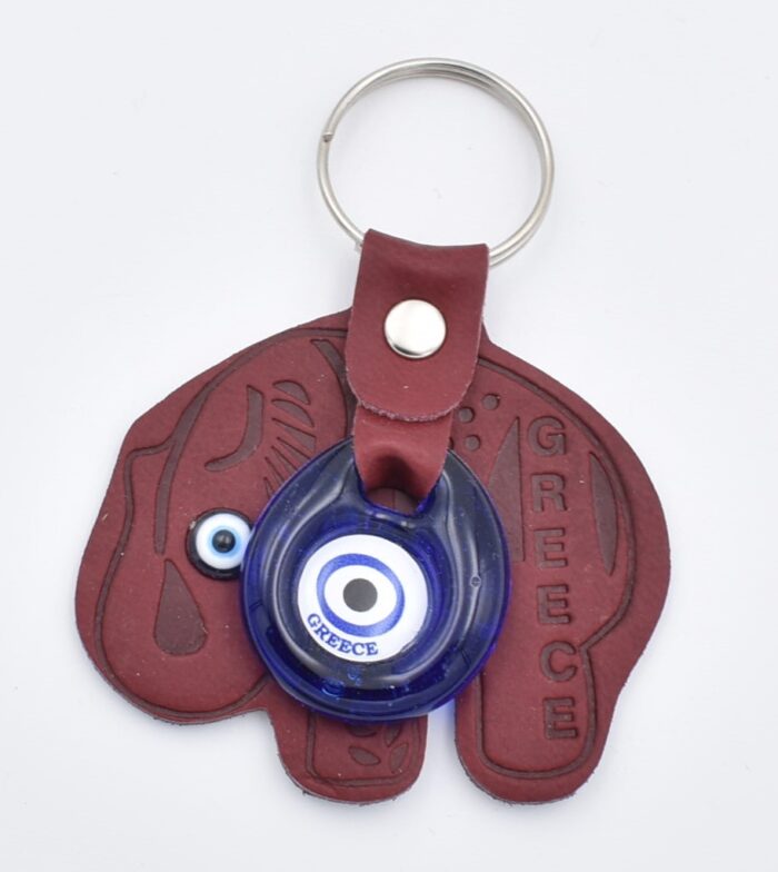 Μπρελόκ  Δερμάτινο Ελέφαντα  με Μάτι & Ακρόπολη – Greece - Image 2