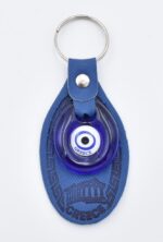 Μπρελόκ  Δερμάτινο Μαίανδρο με Μάτι & Ακρόπολη – Greece - Image 2