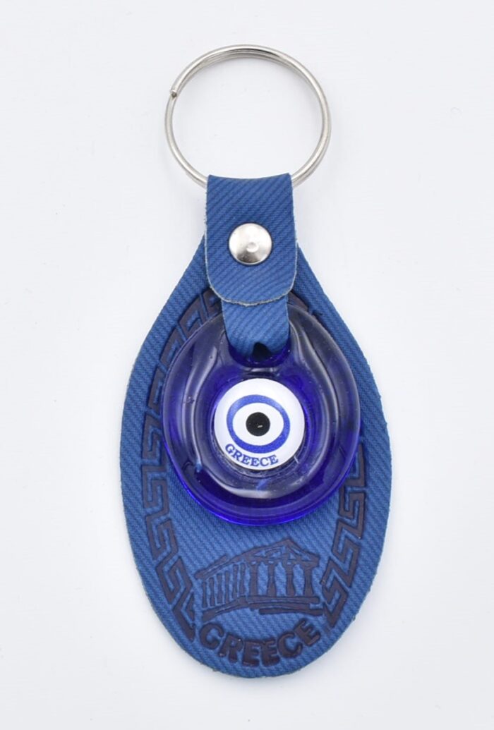 Μπρελόκ  Δερμάτινο Μαίανδρο με Μάτι & Ακρόπολη – Greece - Image 2