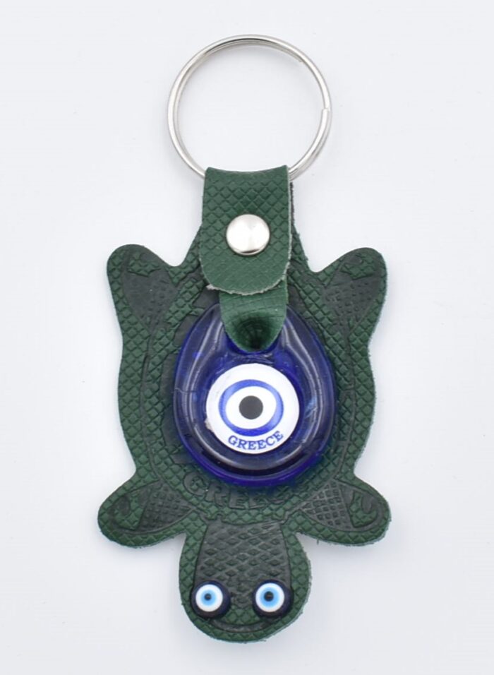 Μπρελόκ  Δερμάτινο Χελώνα με Μάτι & Ακρόπολη – Greece - Image 2