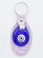 Μπρελόκ  Δερμάτινο Ανάγλυφο Μοτίβο Σπείρα με Μάτι & Ακρόπολη – Greece - Image 2