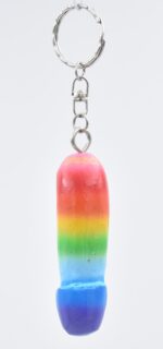 Μπρελόκ Ξύλινος Φαλλός Πολύχρωμο Ουράνιο Τόξο - Image 2