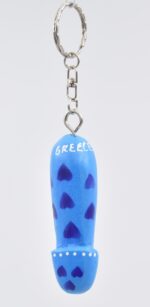 Μπρελόκ Ξύλινος Φαλλός Με Καρδιές - Image 2