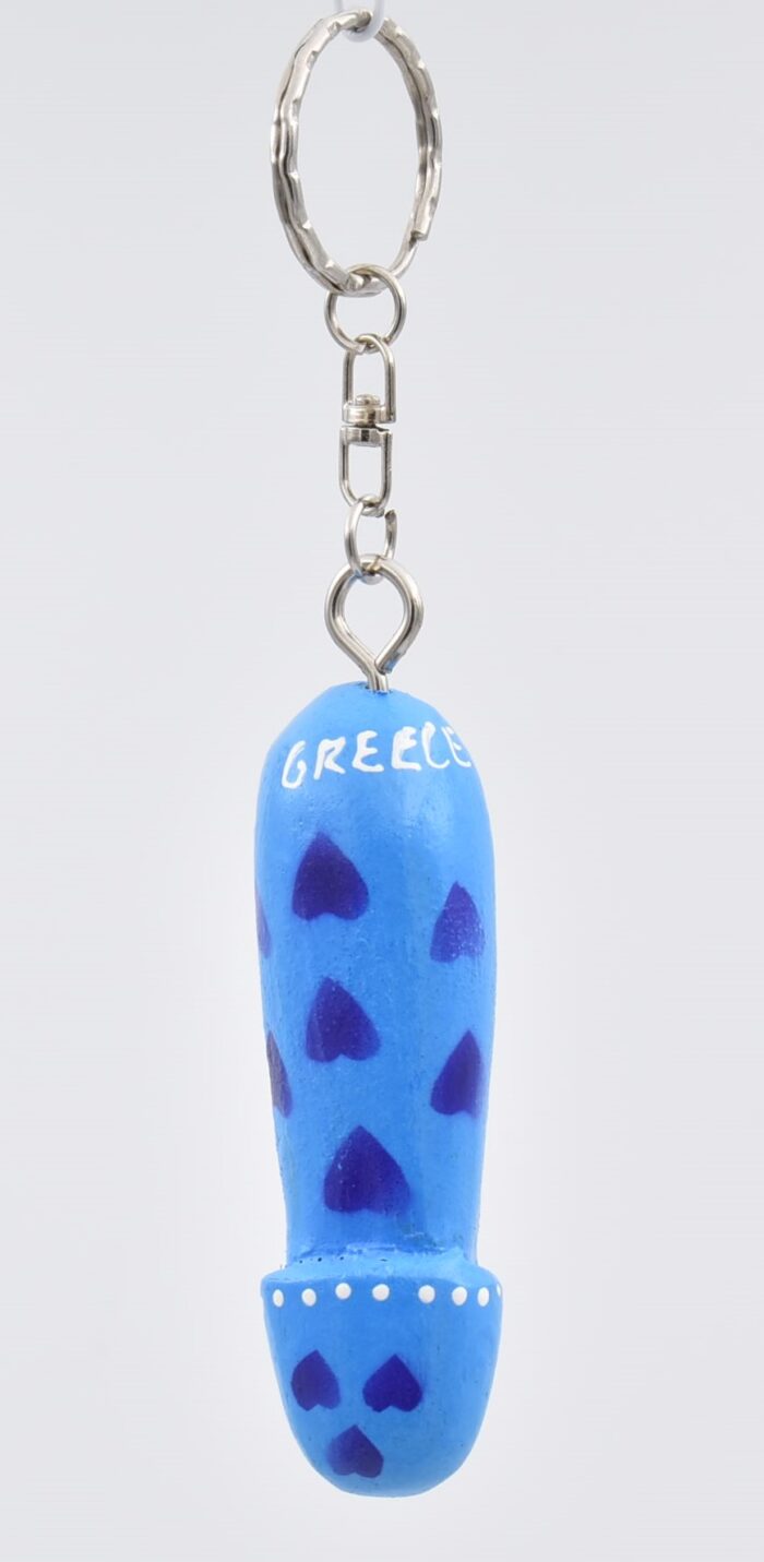 Μπρελόκ Ξύλινος Φαλλός Με Καρδιές - Image 2