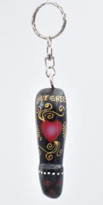 Μπρελόκ Ξύλινος Φαλλός Με Καρδιά &  Λουλούδι - Image 2