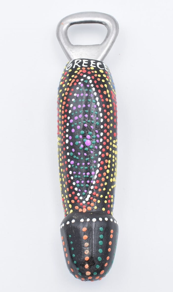 Ξύλινος Φαλλός Ανοιχτήρι Ανάγλυφος Μαύρος - Image 2