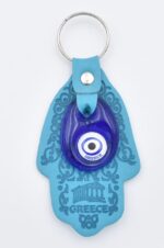 Μπρελόκ  Δερμάτινο Χέρι Φατμά με Μάτι & Ακρόπολη – Greece - Image 11