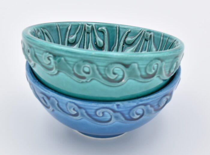 Κεραμικό Μπωλ  Μπλε & Τιρκουάζ Λουλούδι - Image 4