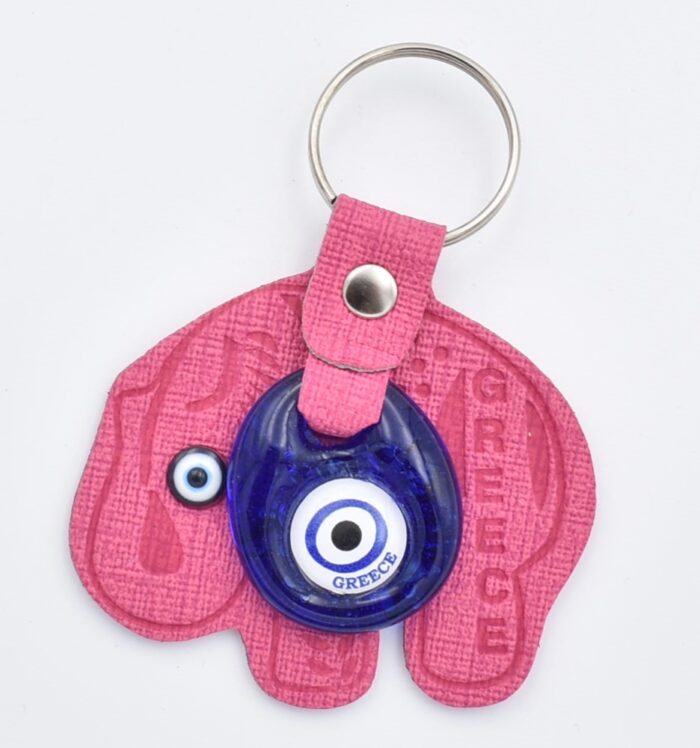 Μπρελόκ  Δερμάτινο Ελέφαντα  με Μάτι & Ακρόπολη – Greece - Image 3