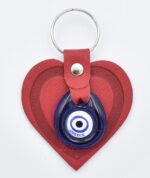Μπρελόκ  Δερμάτινο Καρδιά με Μάτι & Ακρόπολη – Greece - Image 3