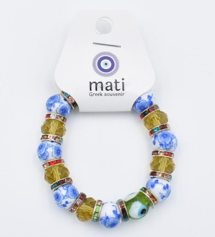 Βραχιόλι με κρυστάλλινη κεραμική χάντρα - Image 4