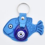 Μπρελόκ  Δερμάτινο Ψάρι με Μάτι & Ακρόπολη – Greece