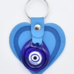 Μπρελόκ  Δερμάτινο Καρδιά με Μάτι & Ακρόπολη – Greece