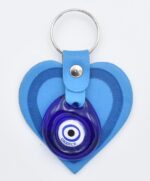 Μπρελόκ  Δερμάτινο Καρδιά με Μάτι & Ακρόπολη – Greece - Image 4