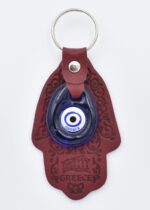 Μπρελόκ  Δερμάτινο Χέρι Φατμά με Μάτι & Ακρόπολη – Greece - Image 5