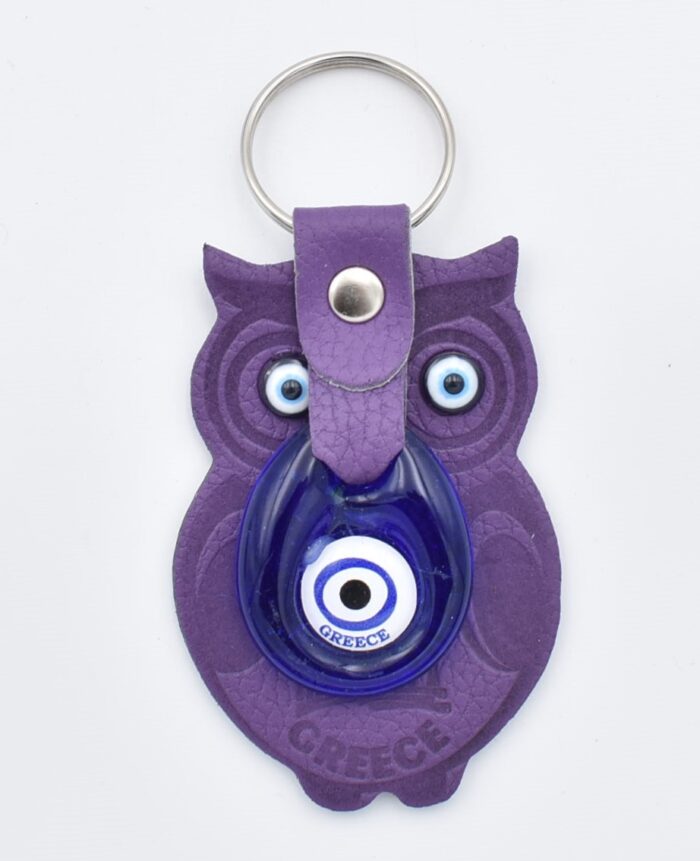 Μπρελόκ  Δερμάτινο Κουκουβάγια  με Μάτι & Ακρόπολη – Greece - Image 5
