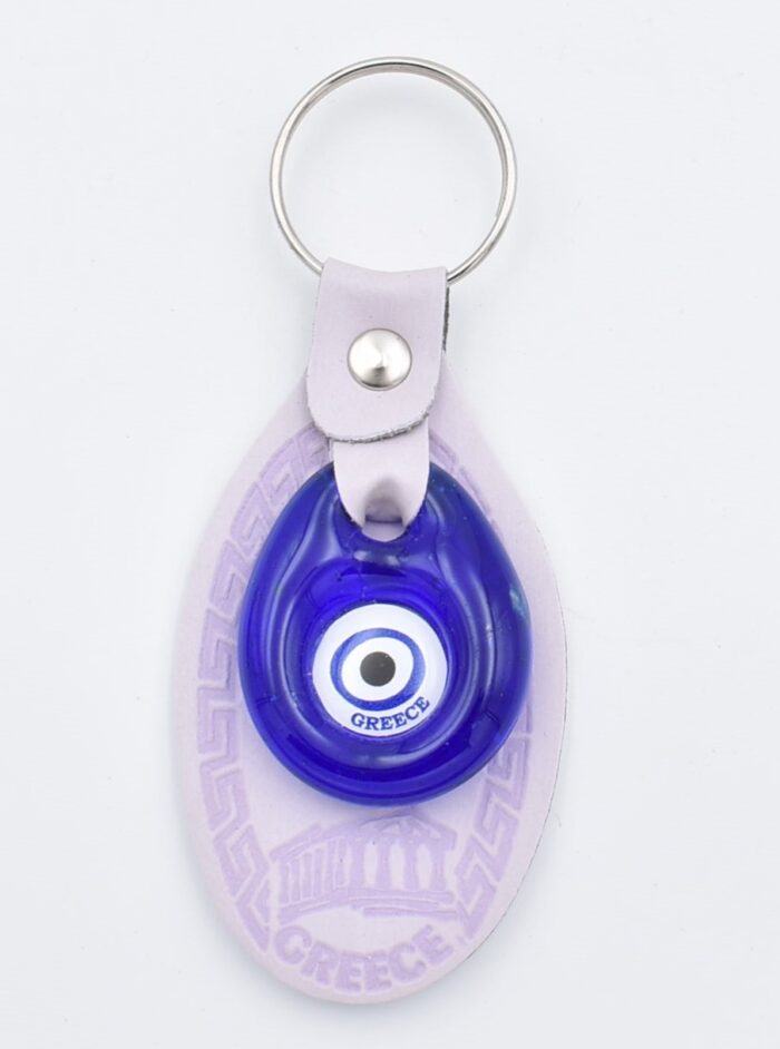 Μπρελόκ  Δερμάτινο Μαίανδρο με Μάτι & Ακρόπολη – Greece - Image 5