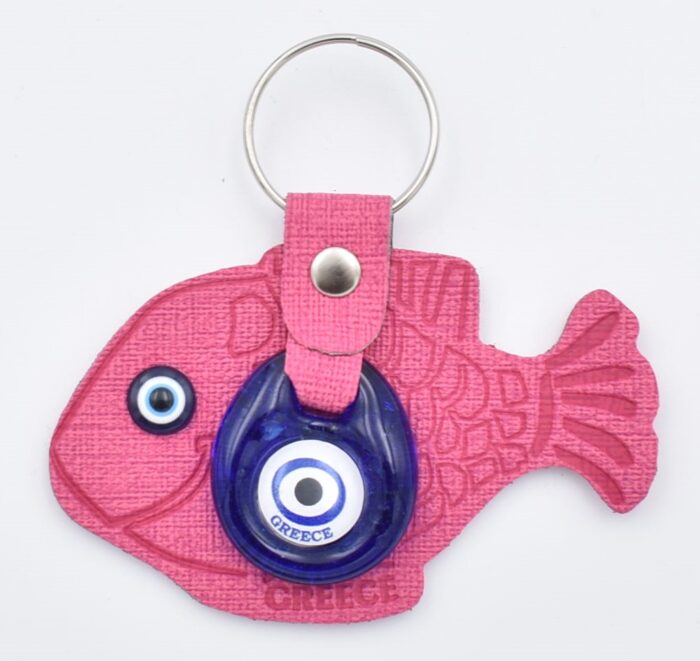 Μπρελόκ  Δερμάτινο Ψάρι με Μάτι & Ακρόπολη – Greece - Image 5