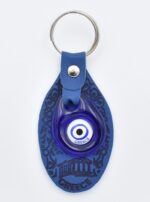 Μπρελόκ  Δερμάτινο Ανάγλυφο Μοτίβο Σπείρα με Μάτι & Ακρόπολη – Greece - Image 5