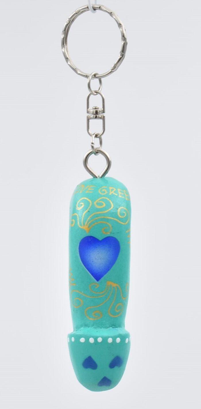 Μπρελόκ Ξύλινος Φαλλός Με Καρδιά &  Λουλούδι - Image 5