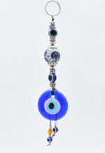 Μάτι Γούρι Κρεμαστό με Λευκή Κεραμική Μπίλια