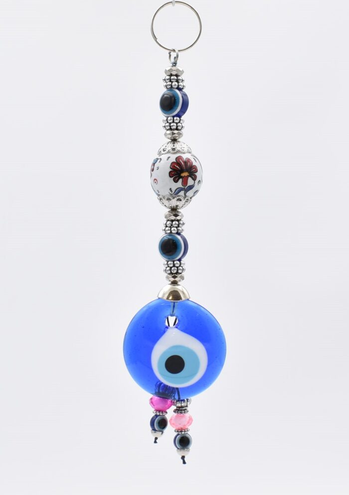 Μάτι Γούρι Κρεμαστό με Λευκή Κεραμική Μπίλια - Image 3