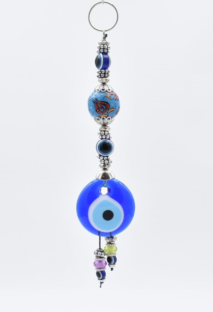 Μάτι Γούρι Κρεμαστό με Θαλασσί Κεραμική Μπίλια - Image 2