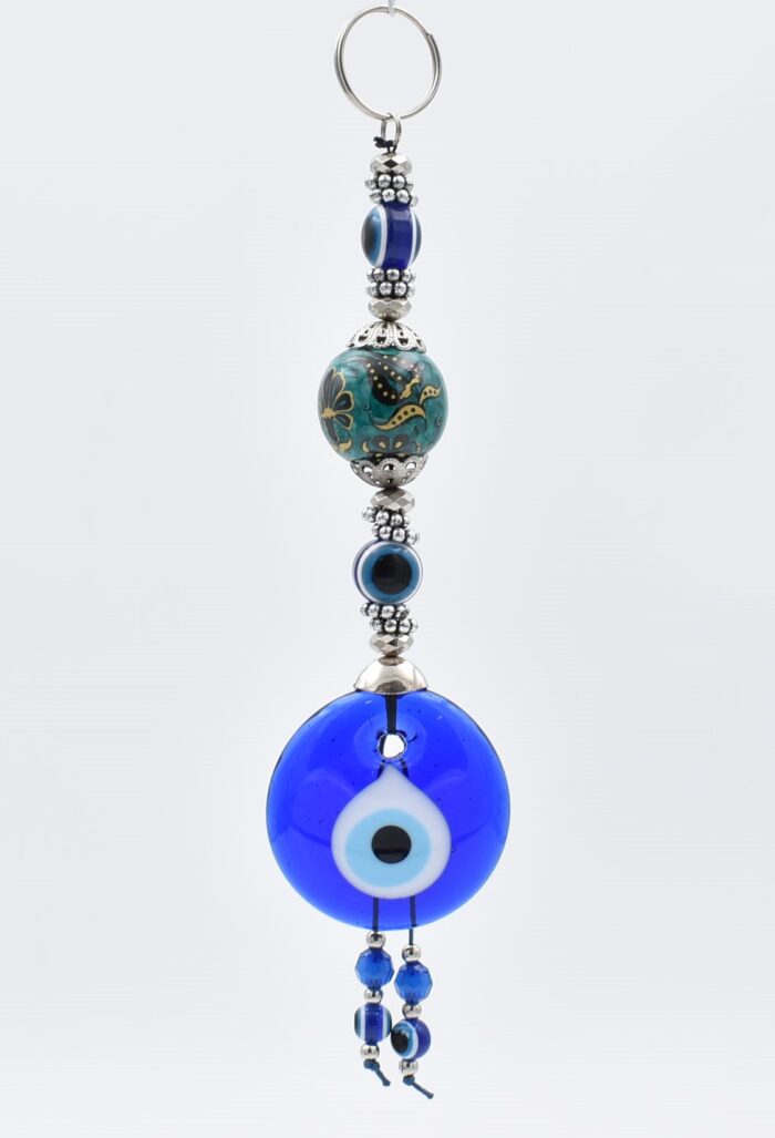 Μάτι Γούρι Κρεμαστό με Πράσινη Κεραμική Μπίλια - Image 2