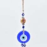 Μάτι Γούρι Κρεμαστό με Πορτοκαλί  Κεραμική Μπίλια