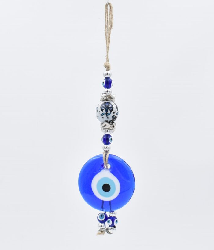 Μάτι Γούρι Κρεμαστό με Λευκή Κεραμική Μπίλια - Image 4